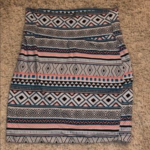 multicolored pencil skirt